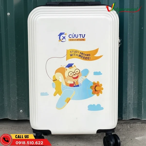 Vali kéo size 20 in logo cửu tư education