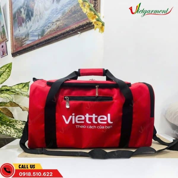 Túi Du Lịch Màu Đỏ In Logo Viettel 7 tui du lich mau do in logo viettel