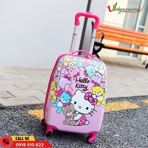 Vali Trẻ Em Màu Hồng In Hình Hello Kitty 9 vali keo tre em in hinh hello kitty