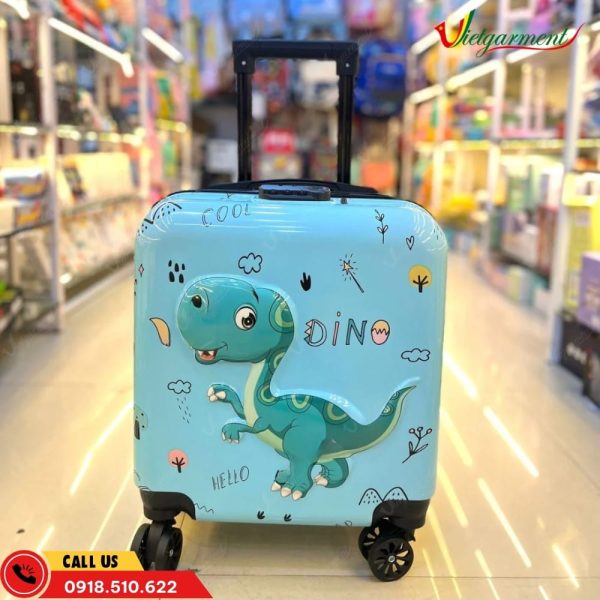 Vali Trẻ Em Màu Xanh Hình Khủng Long 12 vali keo tre em khung long mau xanh