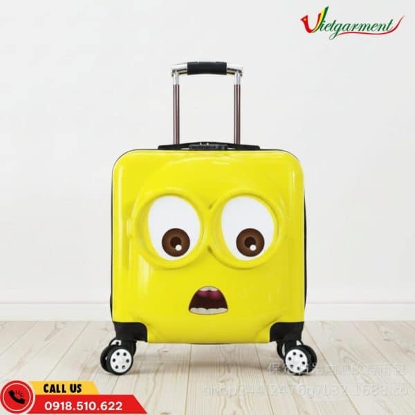 Vali Cho Bé Màu Vàng In Hình Minion 7 vali keo tre em minion mau vang