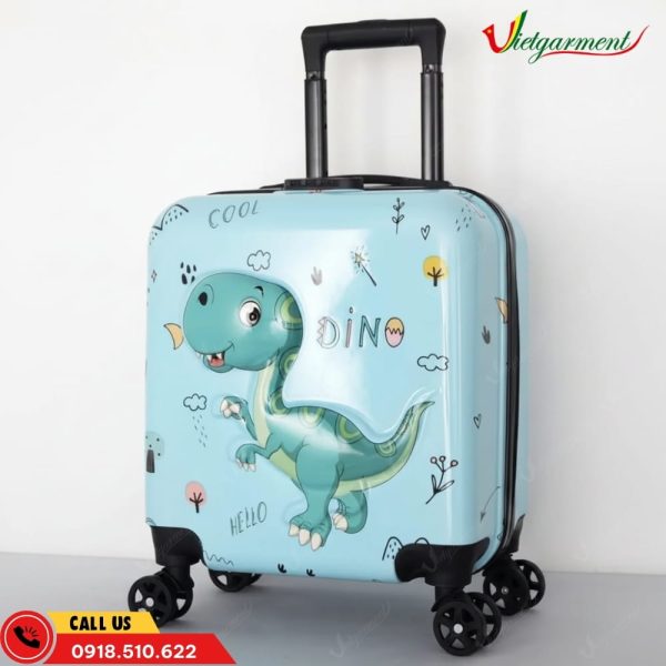 Vali Trẻ Em Màu Xanh Hình Khủng Long 15 vali tre em khung long de thuong mau xanh