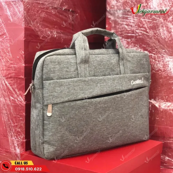 Cặp vải màu xám in Coolbell