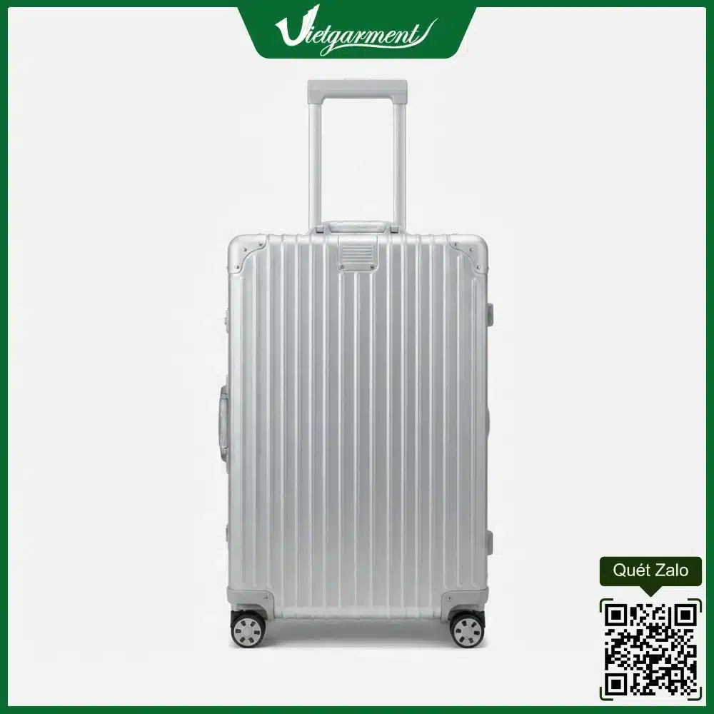 Vali khóa sập màu silver
