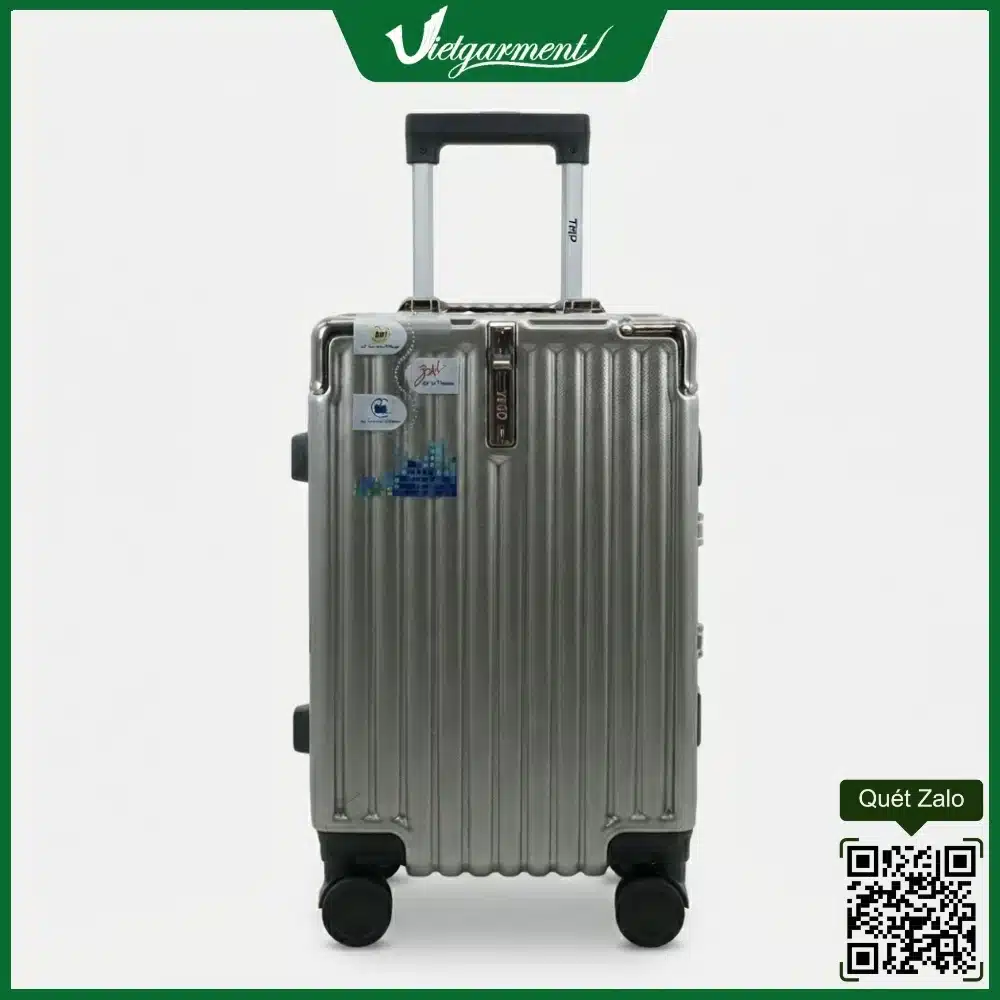 Vali khung nhôm khóa sập size 20 màu ghi