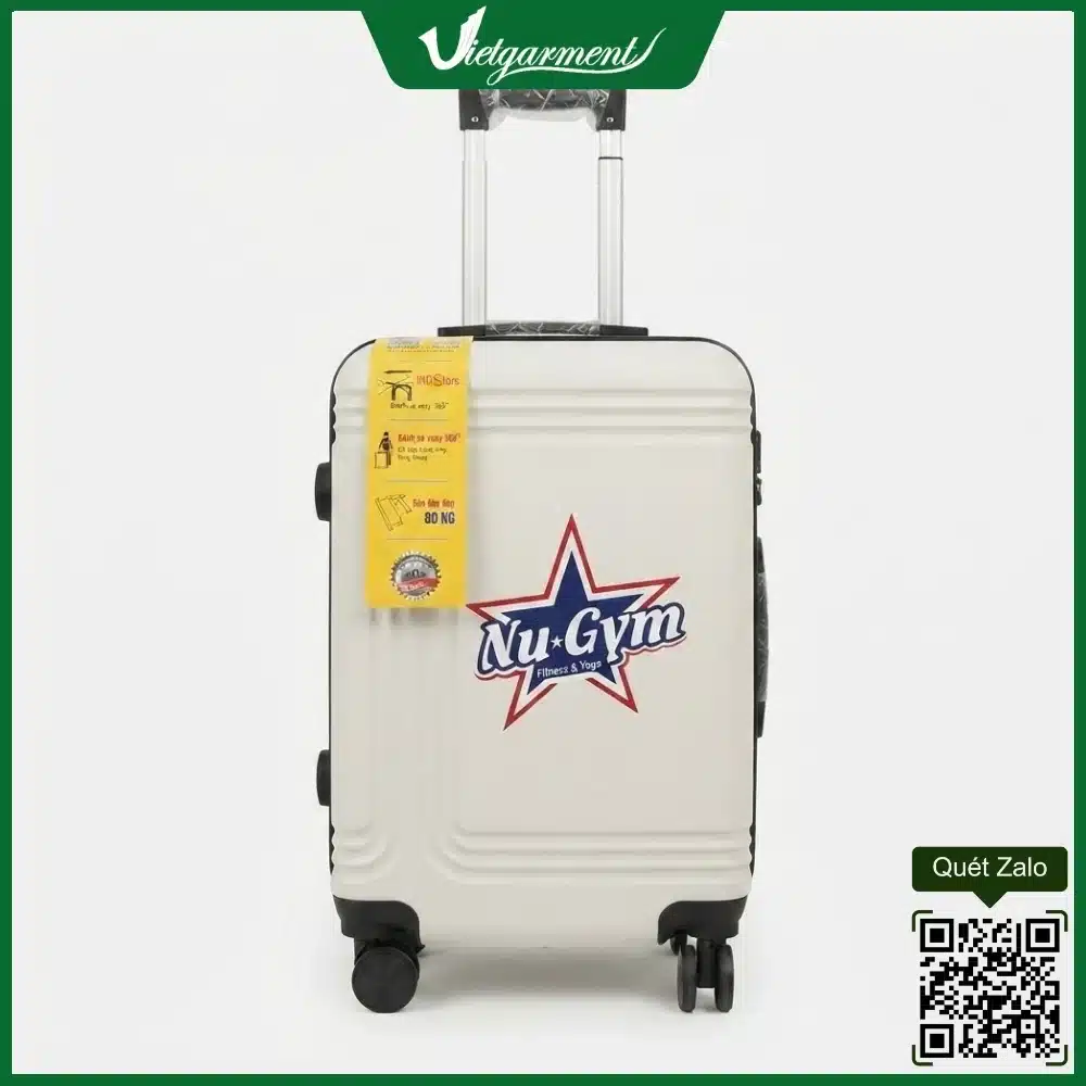 Vali size 20 màu trắng in logo Nugym