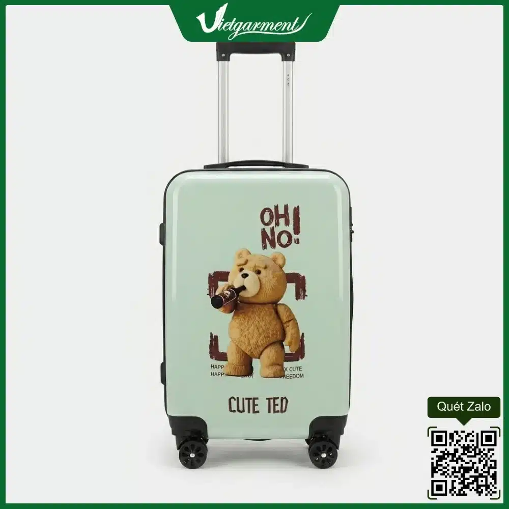 Vali trẻ em cao cấp gấu Teddy