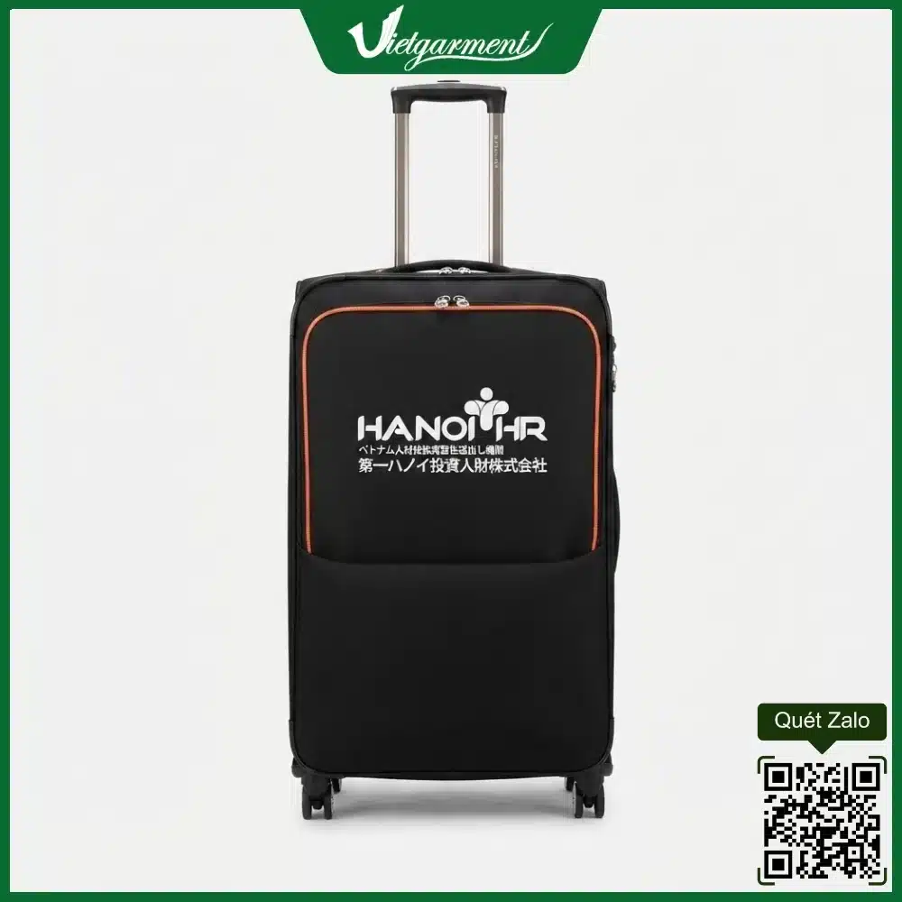 Vali Vải Màu Đen Size 24 In Logo HanoiHR 3 Vali vải màu đen in logo HanoiHR
