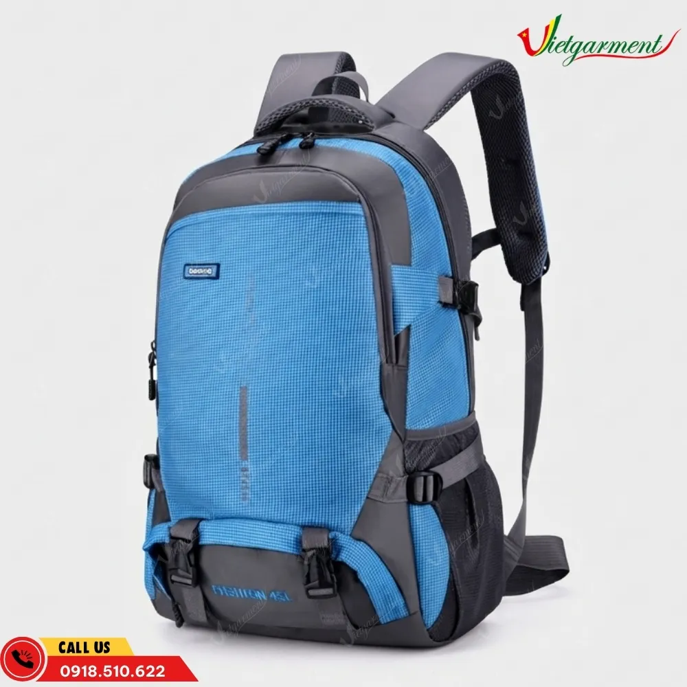 Balo du lịch 45L xanh dương kiểu dáng thể thao