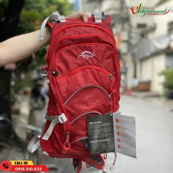 Balo du lịch có khung trợ lực dung tích 20L màu đỏ