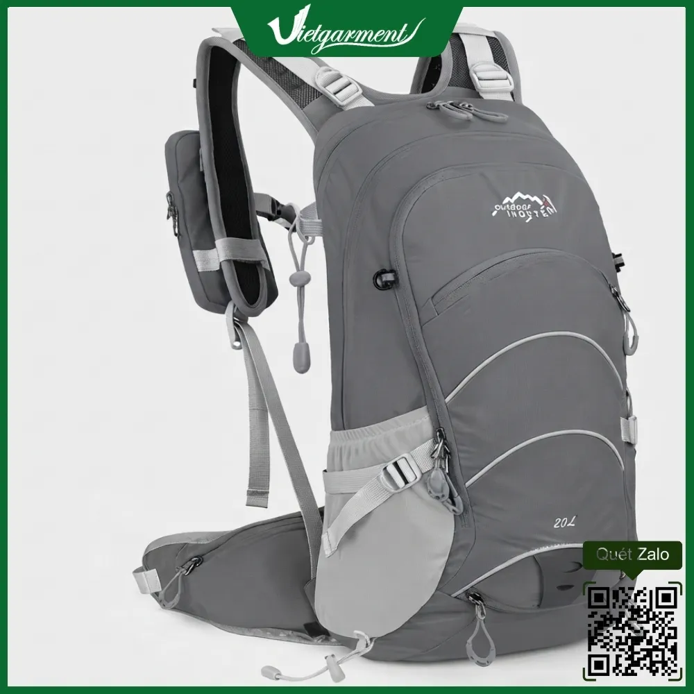 Balo du lịch có khung trợ lực dung tích 20L màu xám