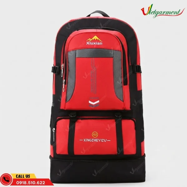 Balo leo núi 56L màu đỏ thiết kế thể thao