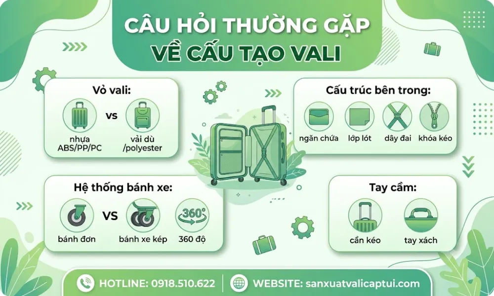 Câu hỏi thường gặp về cấu tạo vali