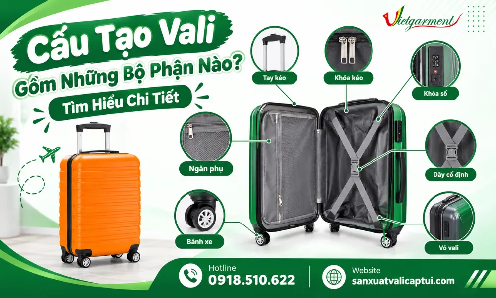 Cấu tạo vali gồm những bộ phần nào?